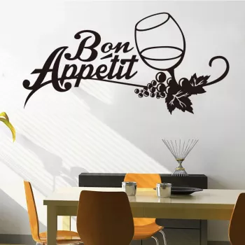 French Wine Glass Wall Decal: Bistro-Style Kitchen Charm