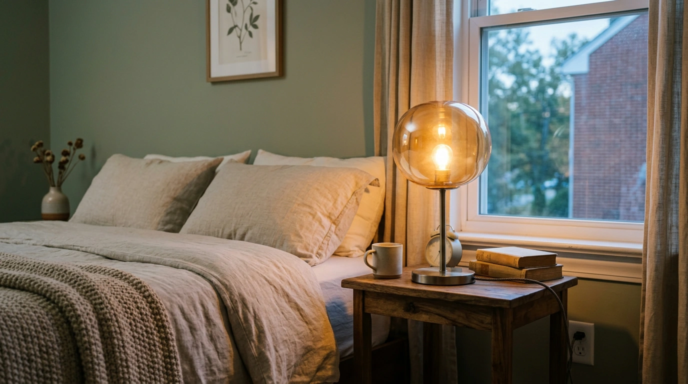 Lollipop Glass Table Lamp: AC Powered Night Light Glow