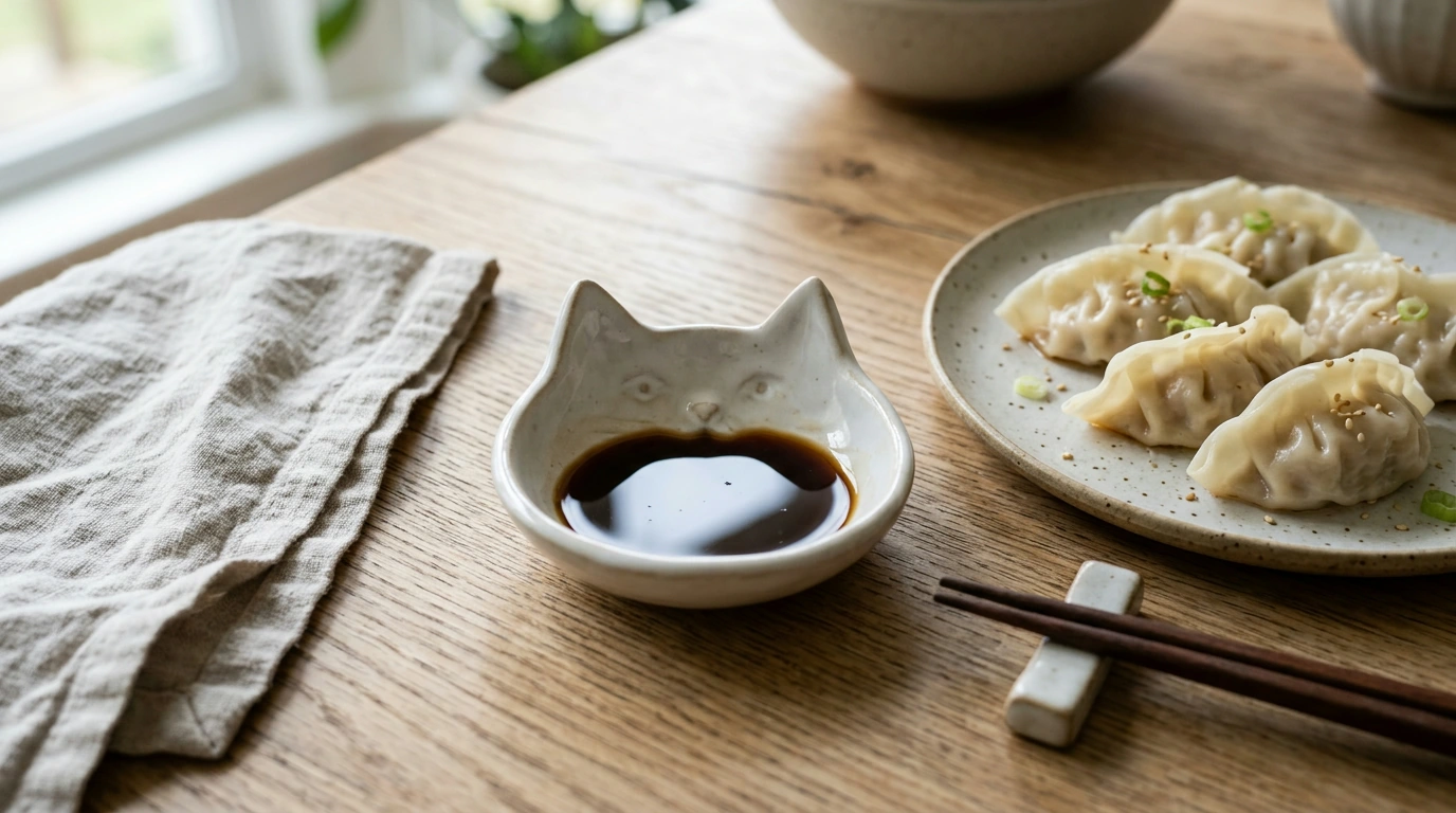 Cute Cat Face Ceramic Sauce Dish for Dips & Condiments