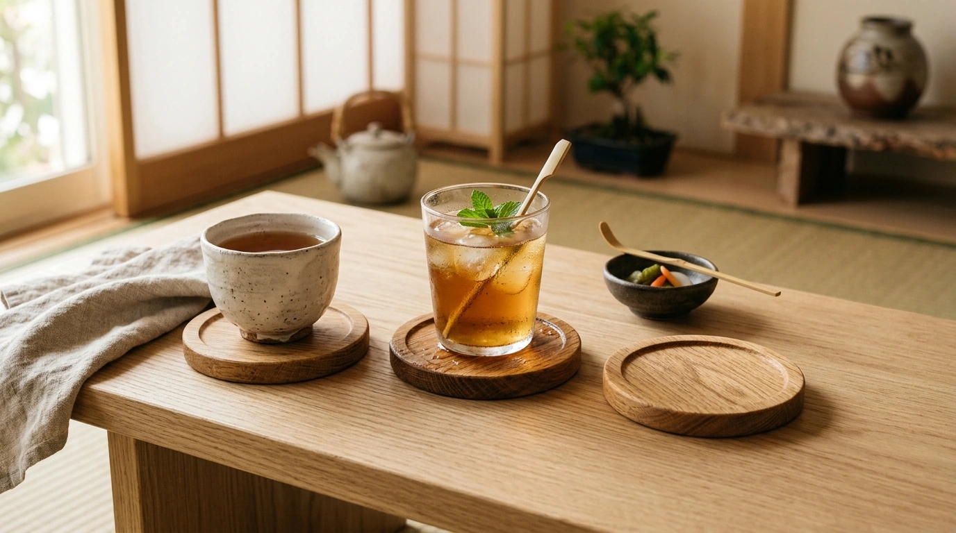 Japanese Solid Wood Coasters: Calm, Durable Table Style