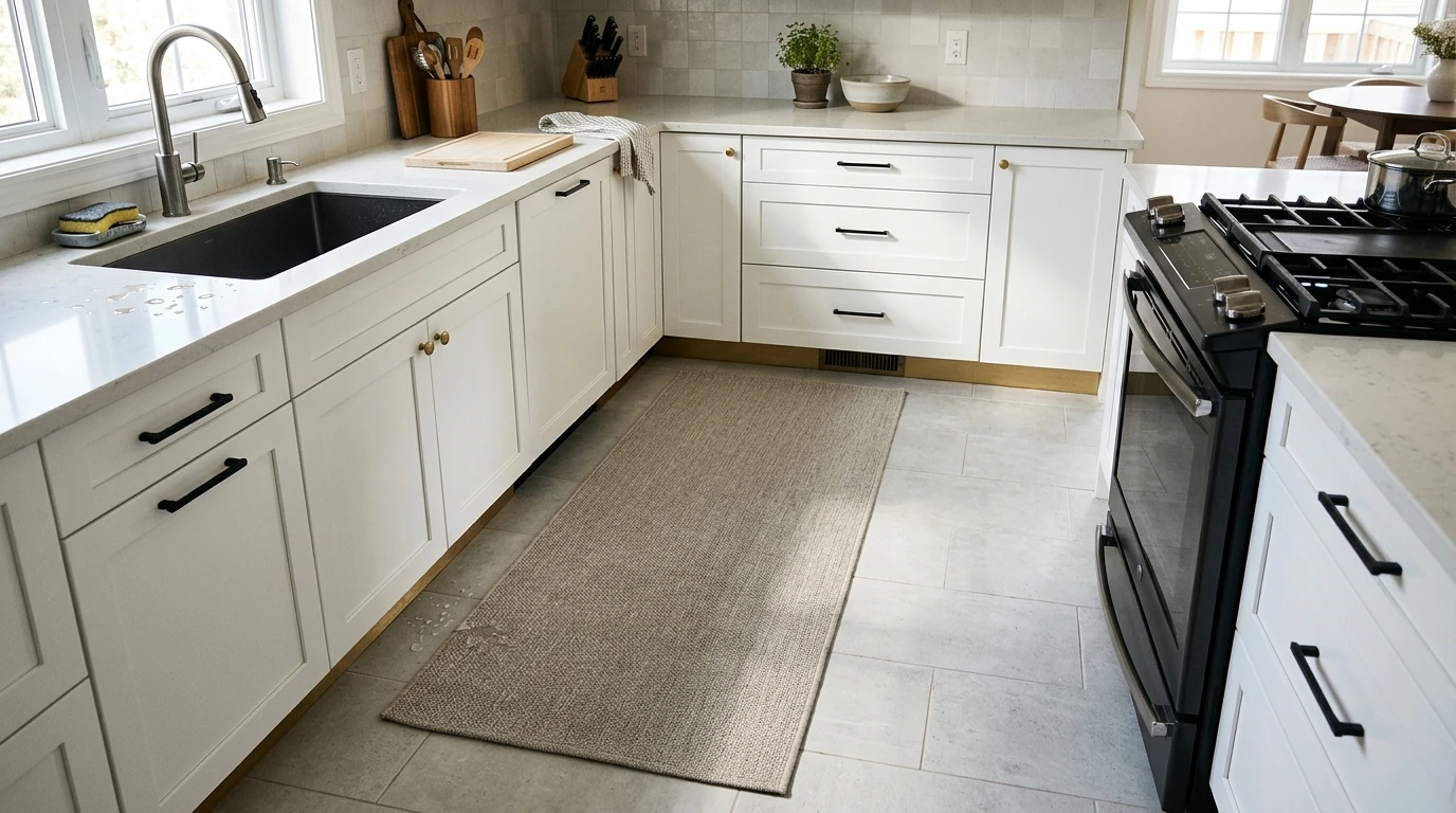 Long Kitchen Runner Mat: Woven, Absorbent, Non-Slip