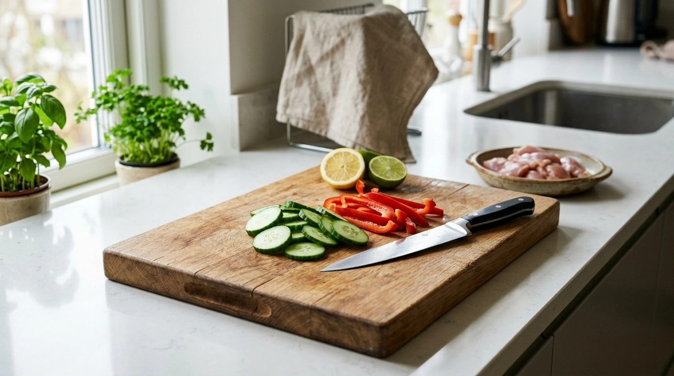 Natural Wood Cutting Board for Meat, Fruit & Veggies