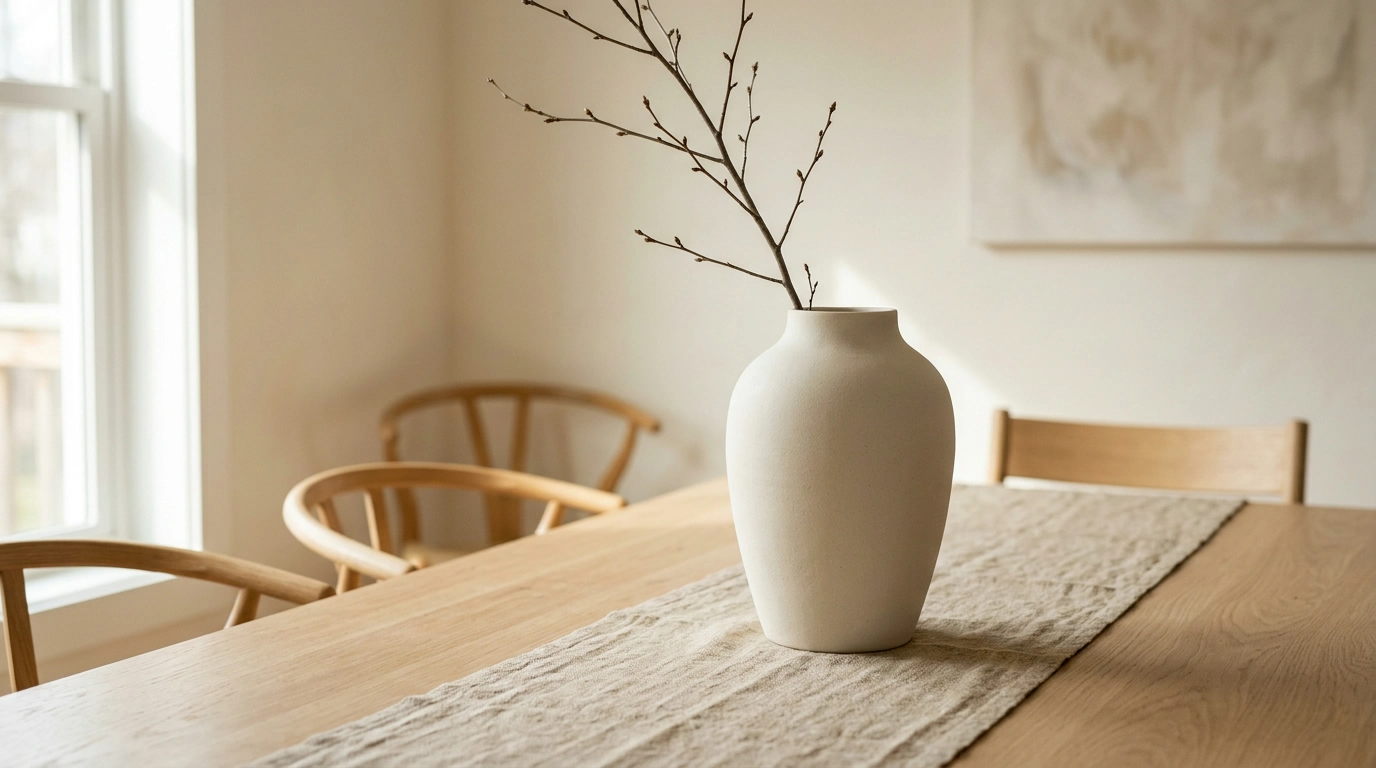 11.4" Nordic Ceramic Vase: Calm Scandinavian Centerpiece