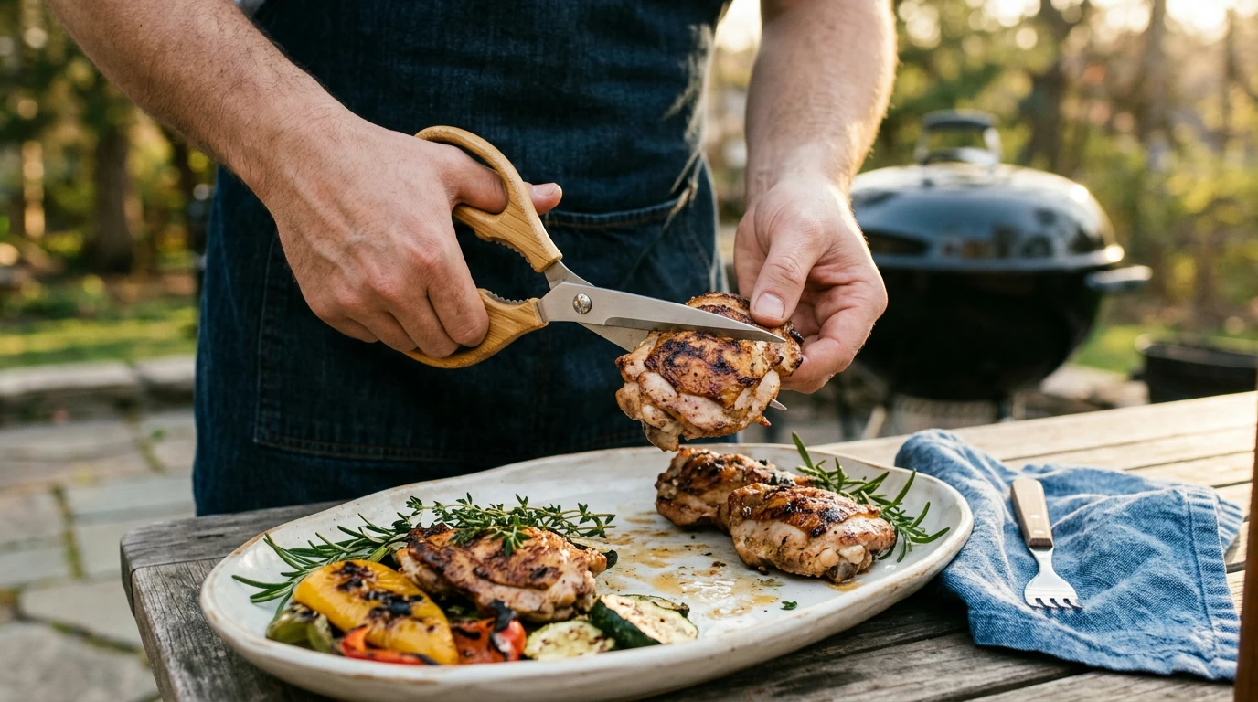 Bamboo Food Scissors: Cleaner Prep & Easier BBQ Serving