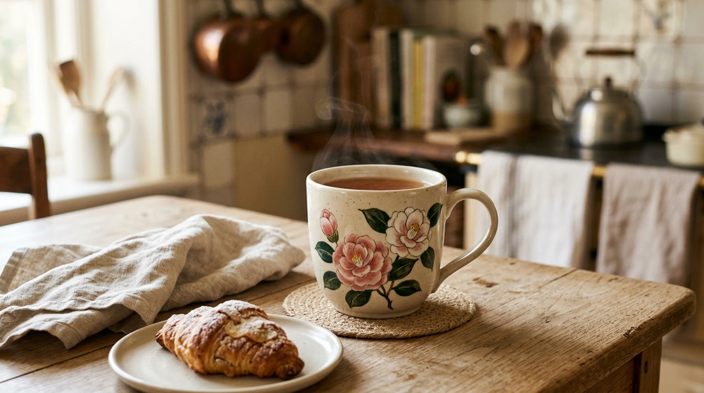 Camellia European Ceramic Mug for Tea & Coffee Moments