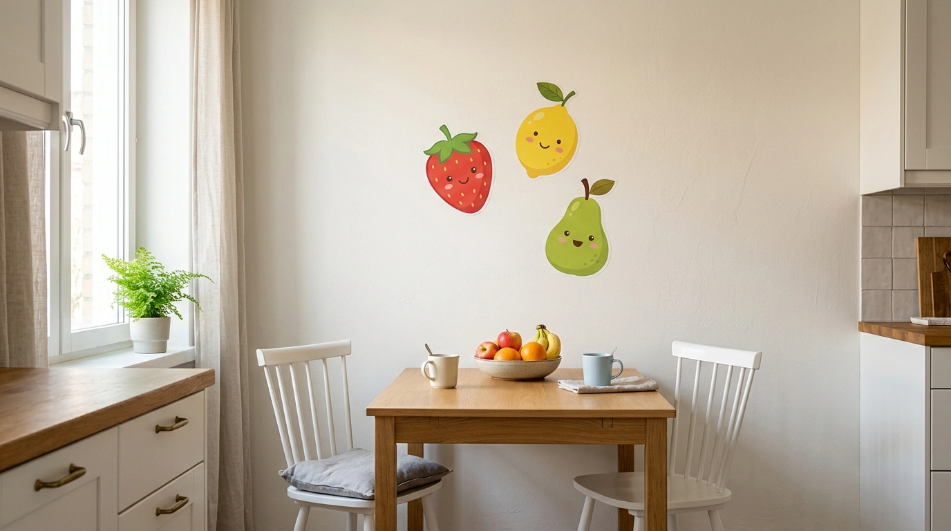 Cartoon Fruit Wall Stickers: Cute Kitchen Refresh Ideas