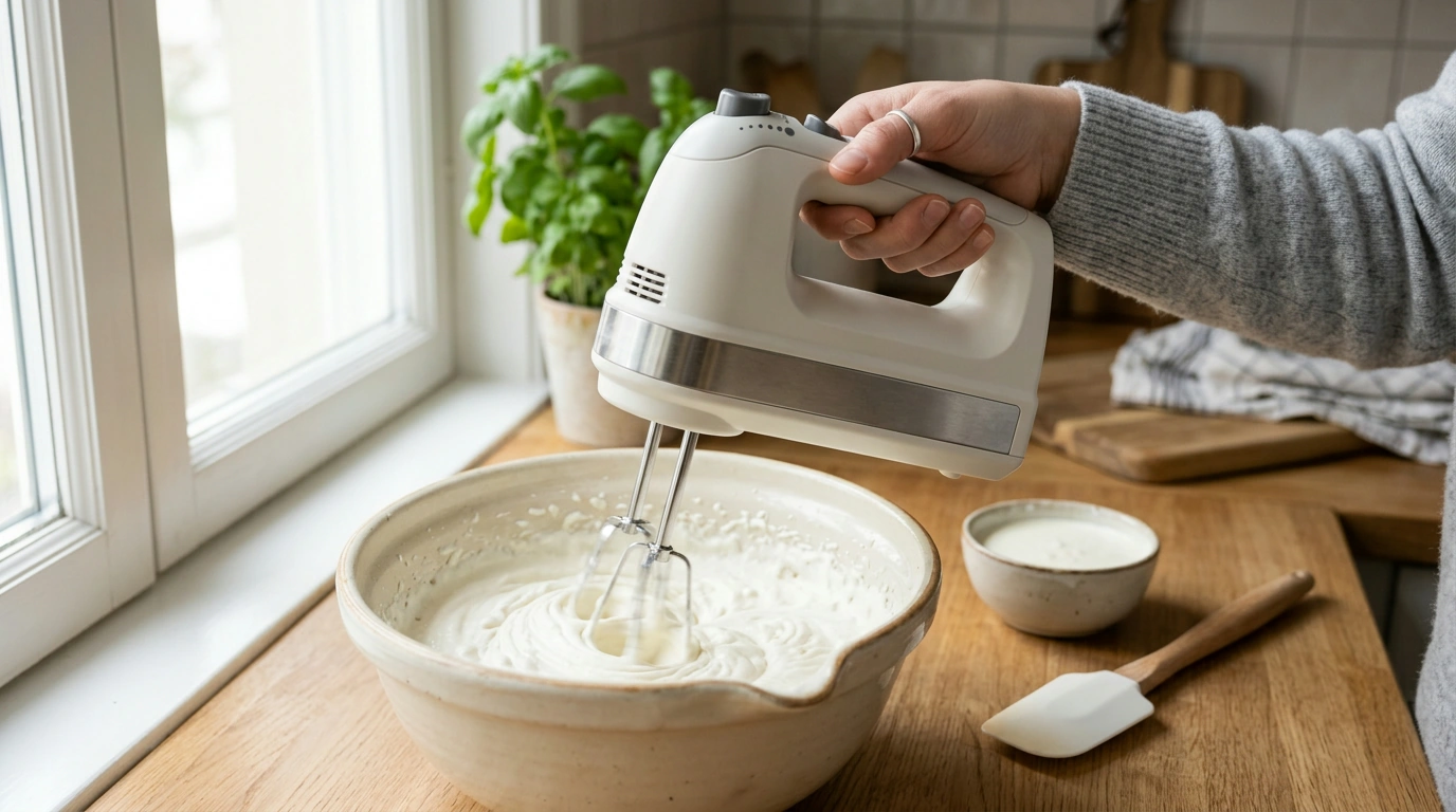Cordless Hand Mixer: Turbo Boost & Variable Speeds