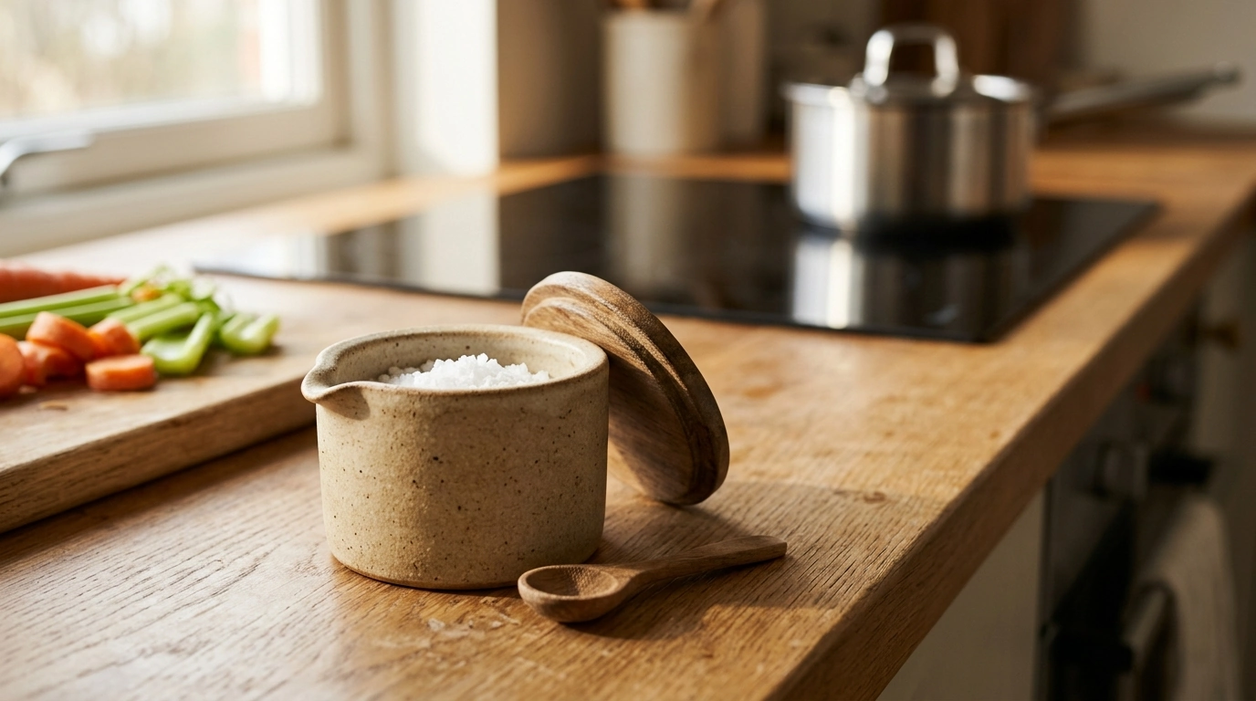 Ceramic Seasoning Jar: Eco-Friendly Countertop Calm