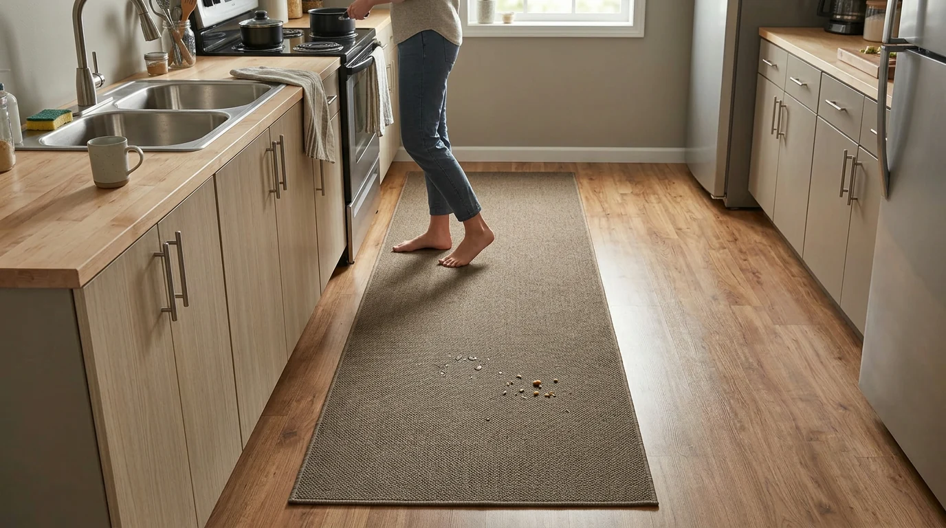 Extra-Long Non-Woven Kitchen Rug for Oil & Water Spills