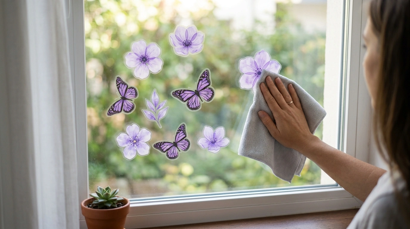 Flower & Butterfly Static Cling Window Stickers Guide