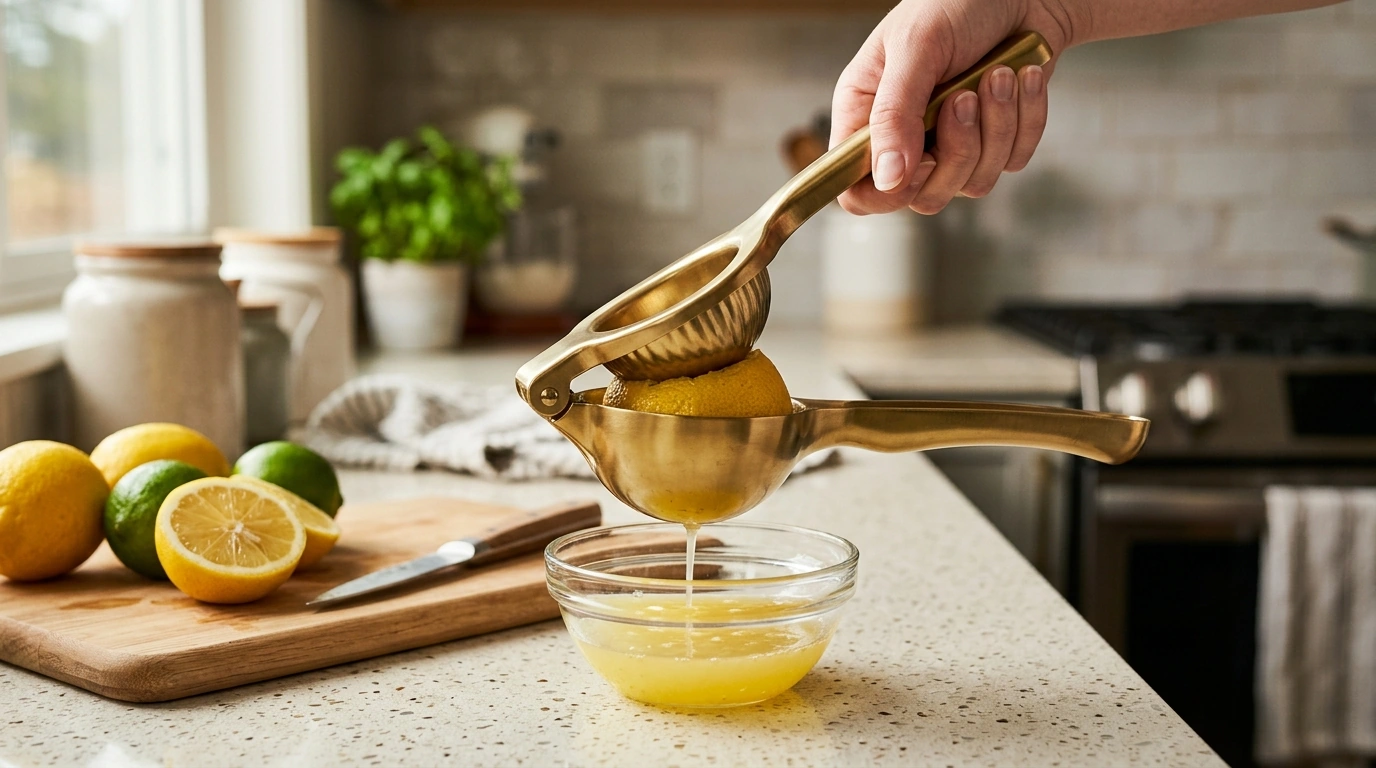 Gold Stainless Steel Citrus Press for Fresh Juice Fast
