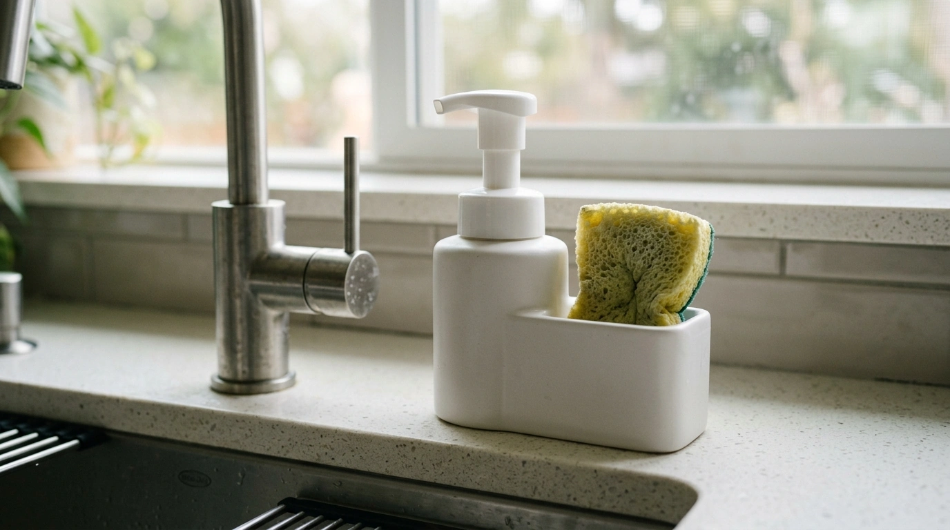 Tidy Sink Upgrade: Manual Foam Dispenser + Sponge Holder