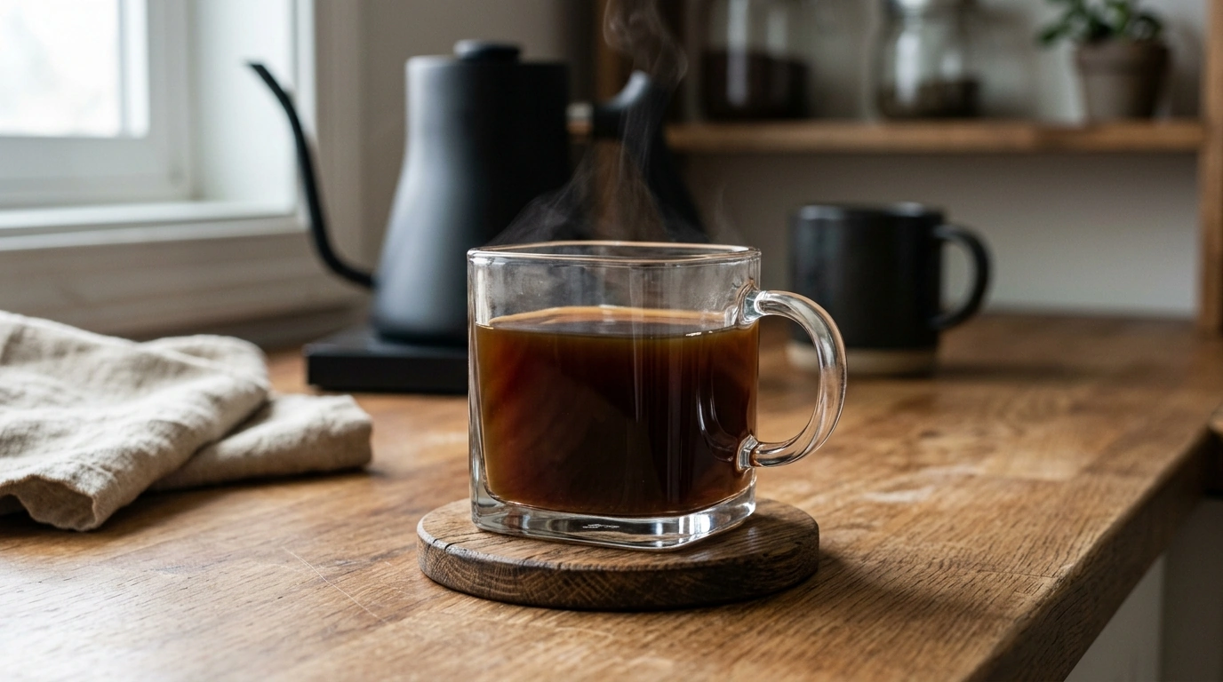 Square Glass Cup for Hot Coffee, Iced Tea & More