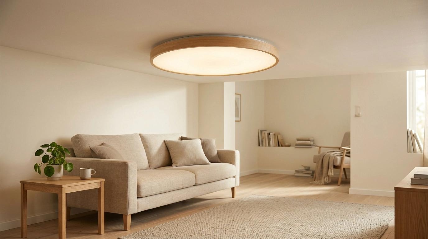 Warm Nordic Wood LED Ceiling Light: Bedroom & Living