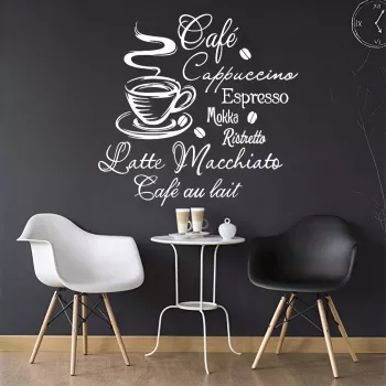 Removable Vinyl Wall Stickers for Home & Coffee Shops